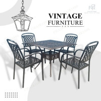 ราคา Chair1980 ชุดโต๊ะสนามเหลี่ยมลายหลุยส์สุดหรู Normal (12335623)