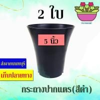 ราคา papamami กระถางพลาสติก กระถางดำ ปากแตร 5นิ้ว กระดิ่ง (3ใบ) (12433466)
