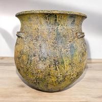 ราคา Lanna Pottery Jarโอ่งดินเผาทรงถุงเงินถุงทอง ไม่มีรูก้นใส่น้ำได้ มีหู 4 หู ขนาด 58 x 58 cm. สีเขียวมอส (12478986)