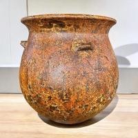 ราคา Lanna Pottery Jarโอ่งดินเผาทรงถุงเงินถุงทอง ไม่มีรูก้นใส่น้ำได้ มีหู 4 หู ขนาด 58 x 58 cm. สีสนิมน้ำตาลทอง (12478988)