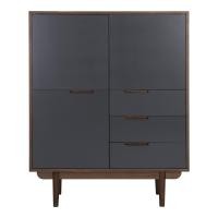 ราคา Mood & Tone Furniture ตู้เก็บของทรงสูง รุ่น MESA WALNUT/GUNMETAL GREY (12538808)