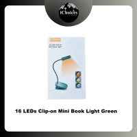 ราคา Glocusent® 16 LEDs Clip-on Mini Book Light ไฟ LED แบบหนีบ แบบชาร์จได้ ไฟฉาย ไฟอ่านหนังสือ Green (12634557)