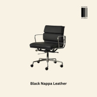 ราคา Mitten Studio EA Chair เก้าอี้ home office เบาะหนังนุ่มๆ นั่งสบาย Black Nappa Leather (12635316)