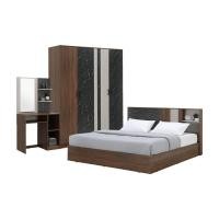 ราคา Index Living Mall ชุดห้องนอน รุ่นแมกโนเลีย (เตียง, ตู้เสื้อผ้า 4 บาน, โต๊ะเครื่องแป้ง) 6 ฟุต สีวอลนัท/หินอ่อน (12383182)