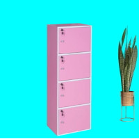 ราคา OF ตู้วางสินค้า ตู้เอนกประสงค์ ตู้ทึบ ตู้ 4 ชั้น มาพร้อมกุญแจปลอดภัย Furniture ชั้นวางของเอนกประสงค์ 4 ช่อง 4 4ชั้นกุญแจชมพู (12636869)