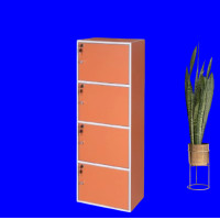 ราคา OF ตู้วางสินค้า ตู้เอนกประสงค์ ตู้ทึบ ตู้ 4 ชั้น มาพร้อมกุญแจปลอดภัย Furniture ชั้นวางของเอนกประสงค์ 4 ช่อง 4 4ชั้นกุญแจส้ม (12636871)