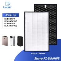 ราคา แผ่นกรองอากาศ SHARP KC-D50TA, KC-G50TA, KC-H50W ไส้กรอง Hepa Carbon Filter FZ-D50HFE FZ-D50DFE 2in1 กรองกลิ่น+อากาศ (10706441)