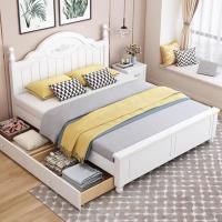 ราคา MOLESUN เตียงคลาสสิค สไตล์ยุโรป โมเดิร์นเรียบง่ายมีสไตล์ เตียงคู่ปลอดภัยWG7 ไร้สารฟอร์มาลดีไฮด์ เป็นมิตรต่อสิ่งแวดล้อม noลิ้นชัก WG7-5WE ขาว5F (12636475)