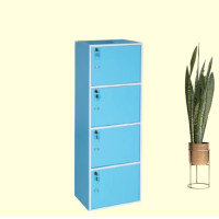 ราคา OF ตู้วางสินค้า ตู้เอนกประสงค์ ตู้ทึบ ตู้ 4 ชั้น มาพร้อมกุญแจปลอดภัย Furniture ชั้นวางของเอนกประสงค์ 4 ช่อง 4 4ชั้นกุญแจฟ้า (12636868)