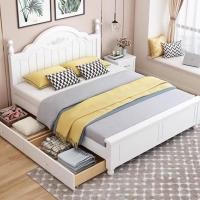 ราคา MOLESUN เตียงคลาสสิค สไตล์ยุโรป โมเดิร์นเรียบง่ายมีสไตล์ เตียงคู่ปลอดภัยWG7 ไร้สารฟอร์มาลดีไฮด์ เป็นมิตรต่อสิ่งแวดล้อม WG7-6WE ขาว6F noลิ้นชัก (12636477)