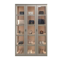 ราคา FDN Furniture ตู้โชว์กระจกมีไฟ ตู้โชว์โมเดล ขนาด 120*40*200 ซม. รุ่น ซูซาน สีบราวน์ (12638361)