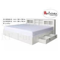ราคา Raminthra Furniture เตียงบานเลื่อน 5ฟุต มีลิ้นชัก (1) ขาว 5 ฟุต (10466910)