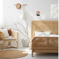 ราคา Kyotohaus เตียงหวายญี่ปุ่น หัวเตียงสูง ไม้เนื้อแข็ง (นำเข้า) 6 ฟุต (10556868)