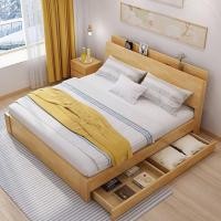 ราคา Casa.grandy เตียงนอน หัวเตียงมีช่องไว้วางของได้ ไม้โอ๊ค 6 ฟุต (10725007)