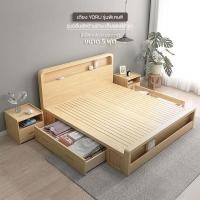 ราคา KACHI เตียงนอนไม้รุ่น YORU (มีรุ่นที่มีลิ้นชักด้านข้าง) สีโอ๊คเหลืองธรรมชาติ 5ฟุตมีลิ้นชัก (10850618)