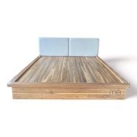 ราคา MB Teakwood เตียงไม้สักหัวบุเบาะผ้าแคนวาส รุ่น mbSKU-00301 สีสักทอง 6 ฟุต (12029277)