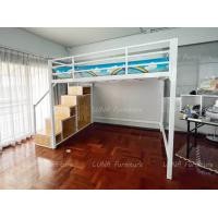 ราคา BKKBedSteel เตียง2ชั้น บันไดตู้เสื้อผ้าพร้อมตู้เก็บของ เลือกได้3ขนาด 3.5ฟุต 5ฟุต 6ฟุต กทม+ปริมณฑล 5 ฟุต ขาว บันไดซ้าย (12427611)