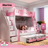 ราคา ดรีมคาร์คิตส์ เฟอร์นิเจอร์ เตียง2ชั้น รุ่น Marine bunk bed สีชมพู ชมพู 4ฟุต โมเดิร์น (10061358)