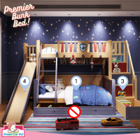 ราคา ดรีมคาร์คิตส์ เฟอร์นิเจอร์ Dream car kid เตียง2ชั้น รุ่น Castle 5 ฟุต ขาวน้ำตาล 5ฟุต โมเดิร์น (10125468)