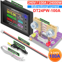 ราคา เครื่องวัดไฟฟ้า DT24PW 8~240V 100A Amp Meter DC Power Voltmeter Battery Capacity Tester Gauge with Coil CT DT24PW 100A (10868206)