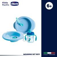 ราคา Kiddo Pacific Chicco ชุดจาน ช้อนและแก้วหัดดื่ม Weaning Set 6M+ Boy normal classic (11014016)