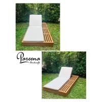ราคา Pareena Decor เตียงริมสระ ไม้สัก เตียงอาบแดด พร้อมเบาะ Teak Wood Sun Bed Outdoor Pool Bed (11027731)