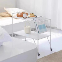 ราคา MY DOLLS HOUSE โต๊ะข้างเหล็ก มีล้อเลื่อน รุ่นแรมม์ RAMM CART TABLE WITH ROLLERS 36x66x65H CM. WHITE ขาว (11067358)