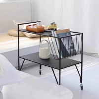ราคา MY DOLLS HOUSE โต๊ะข้างเหล็ก มีล้อเลื่อน รุ่นแรมม์ RAMM CART TABLE WITH ROLLERS 36x66x65H CM. BLACK ดำ (11067357)