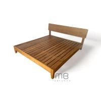 ราคา MB Teakwood เตียงไม้สักพื้นระแนง รุ่น mbSKU-00047 สีมูจิ ไม้สัก 5ฟุต (11050723)