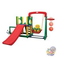 ราคา Babi Goods ชิงช้าสไลด์เดอร์แป้นบาสพร้อมโกลฟุตบอล Happy Play Set A+D Happy Box คละสี (12346537)