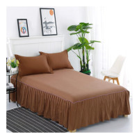 ราคา DDbedroom ผ้าปูที่นอน 5 ฟุต 6 ฟุต มีชายระบาย+ปลอกหมอน 2 ใบ ผ้าฝ้าย 100% เนื้อหนานุ่ม สีเรียบหลายสี 6 ฟุต BSP-09 (12432792)