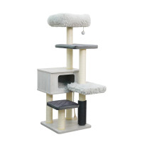 ราคา Catry - Cat Tree Casio คอนโดแมวสุดหรู เฟอร์นิเจอร์แมว 6 ระดับ พร้อมที่นอนกำมะหยี่และเสาลับเล็บ ขนาดใหญ่ 138 cm. GREY (12640365)