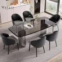 ราคา Wuxury Furniture โต๊ะทานข้าว modern luxury TOPกระจกนิรภัย หนา12MM แข็งแรง ส่งฟรี 130 cm (12639740)