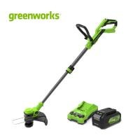 ราคา Greenworks เครื่องตัดหญ้าแบตเตอรี่ ขนาด 24V พร้อมแบตเตอรี่(4 แอมป์)และแท่นชาร์จเร็ว (12639972)