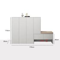 ราคา MOLESUN ตู้เก็บรองเท้า พร้อมที่นั่ง+ลิ้นชักเก็บของ SCS7(170*35*110) (12640183)