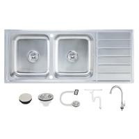 ราคา HAFELE 495.39.424 ซิงค์สแตนเลสฝัง 2 หลุม 1 ที่พัก ECONO (12639960)