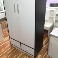 ราคา Hawa 90 Furniture ตู้เสื้อผ้าผู้ใหญ่ รุ่นลอฟท์ 2 บาน 2 ลิ้นชัก 50*80*150 ข้างดำ-ประตูขาว (10742913)