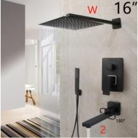 ราคา LVS Thailand ชุดฝักบัวก๊อกน้ำผสมเรนชาวเวอร์ เคลือบสีดำ ฟักบัวมีแสงLED น้ำตกสเปรย์ ก็อกประหยัดน้า ห้องอาบน้ำ rain shower 8-16นิ้ว 16 Inch-2 C (11023980)