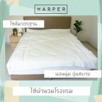 ราคา Haarper Bed Linen ไส้ผ้านวม ไส้ผ้านวมเกรดโรงแรม ไส้ผ้านวม 6 ฟุต Harper Deluxe Hotel Series 70" x 90" (5 ฟุต) ขอบเงิน + ปลอกนวม (12109777)