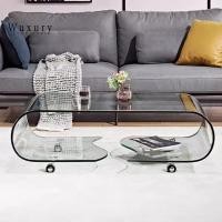 ราคา Wuxury Furniture โต๊ะกลางโซฟากระจกนิรภัย tempered glass โต๊ะกลางโซฟา โต๊ะกลางมินิมอล เฟอร์นิเจอร์minimal กระจกใส กว้าง 90 cm (12276758)