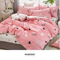 ราคา Zzsleepshop Zz ชุดผ้าปูครบเซ็ต 6 ชิ้น 3feet5inch โทนชมพู ลายแมวตื้อ (ขนาด 3.5 ฟุต) (10112227)
