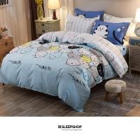 ราคา Zzsleepshop Zz ชุดผ้าปูครบเซ็ต 6 ชิ้น 5feet โทนฟ้า ลายฝูงแมว (ขนาด 5 ฟุต) (10112258)