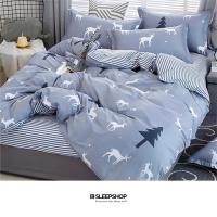 ราคา Zzsleepshop Zz ชุดผ้าปูครบเซ็ต 6feet โทนฟ้า ลายกวาง (ขนาด 6 ฟุต) (10127646)