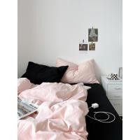 ราคา ชุดผ้าปูที่นอนสีพื้นทูโทน สีดำชมพูอ่อน ผ้าคอตตอน 100% (สินค้าพรีออเดอร์) 4feet 4 (10928496)