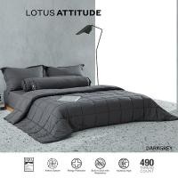ราคา LOTUS ATTITUDE ชุดผ้าปู สัมผัสนุ่ม ดุจใยไหม ความละเอียด 490 เส้น รุ่น Basic 6 ฟุต(ไม่รวมผ้านวม) DARK GRAY (12352603)