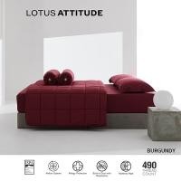 ราคา LOTUS ATTITUDE ชุดผ้าปู สัมผัสนุ่ม ดุจใยไหม ความละเอียด 490 เส้น รุ่น Basic 6 ฟุต(ไม่รวมผ้านวม) BURGUNDY (12352594)