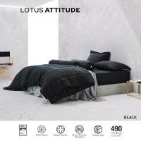 ราคา LOTUS ATTITUDE ชุดผ้าปู สัมผัสนุ่ม ดุจใยไหม ความละเอียด 490 เส้น รุ่น Basic 6 ฟุต(ไม่รวมผ้านวม) BLACK (12352606)