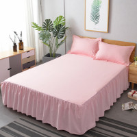 ราคา DDbedroom ผ้าปูที่นอน 5 ฟุต 6 ฟุต มีชายระบาย+ปลอกหมอน 2 ใบ ผ้าฝ้าย 100% เนื้อหนานุ่ม สีเรียบหลายสี BSP-01 5 ฟุต (12432777)