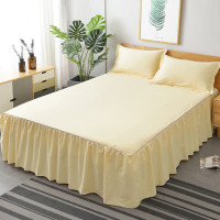 ราคา DDbedroom ผ้าปูที่นอน 5 ฟุต 6 ฟุต มีชายระบาย+ปลอกหมอน 2 ใบ ผ้าฝ้าย 100% เนื้อหนานุ่ม สีเรียบหลายสี BSP-12 6 ฟุต (12432796)