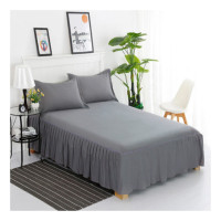 ราคา DDbedroom ผ้าปูที่นอน 5 ฟุต 6 ฟุต มีชายระบาย+ปลอกหมอน 2 ใบ ผ้าฝ้าย 100% เนื้อหนานุ่ม สีเรียบหลายสี 6 ฟุต BSP-07 (12432788)